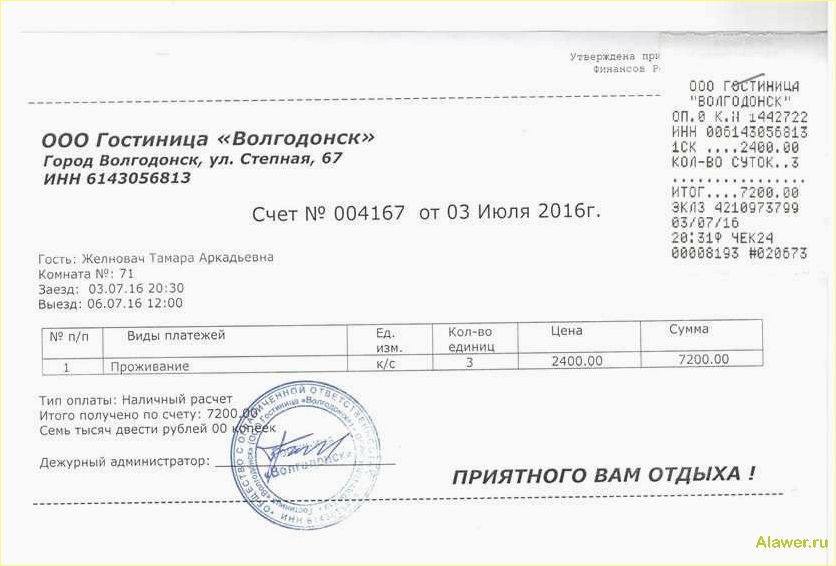 Основные документы, необходимые для предоставления отчетности о проживании в гостинице